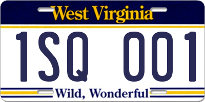 WV license plate 1SQ001