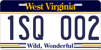 WV license plate 1SQ002