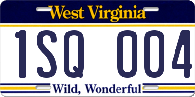 WV license plate 1SQ004