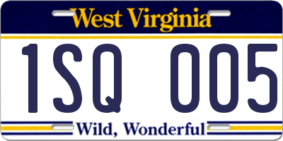WV license plate 1SQ005