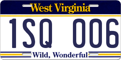 WV license plate 1SQ006