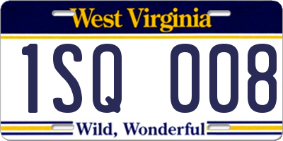 WV license plate 1SQ008