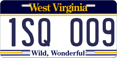 WV license plate 1SQ009