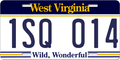 WV license plate 1SQ014