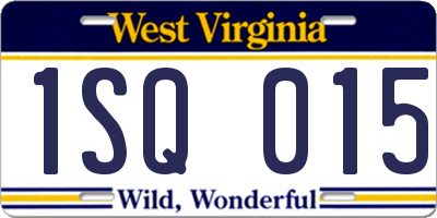 WV license plate 1SQ015