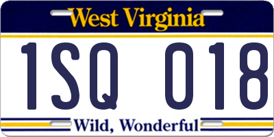 WV license plate 1SQ018