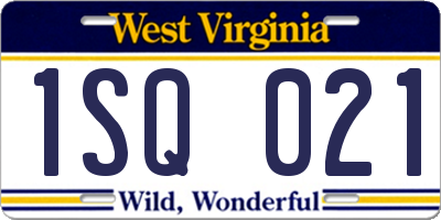 WV license plate 1SQ021