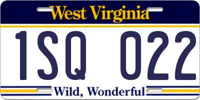 WV license plate 1SQ022