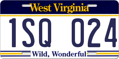 WV license plate 1SQ024
