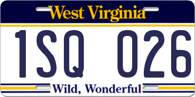 WV license plate 1SQ026