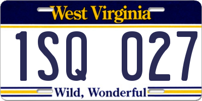 WV license plate 1SQ027