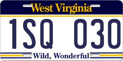 WV license plate 1SQ030