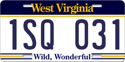 WV license plate 1SQ031