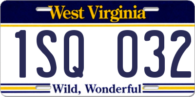 WV license plate 1SQ032