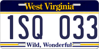 WV license plate 1SQ033