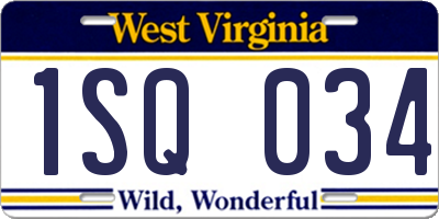 WV license plate 1SQ034