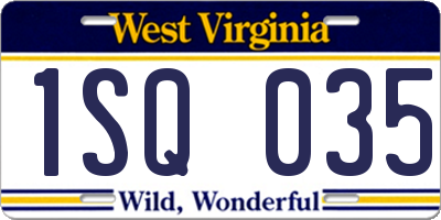 WV license plate 1SQ035