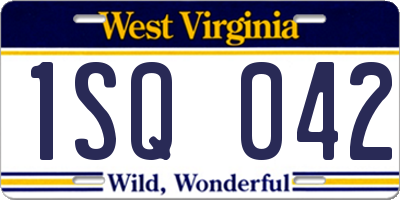 WV license plate 1SQ042