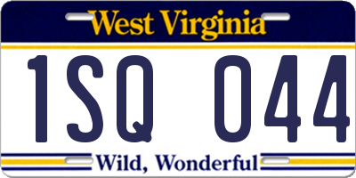 WV license plate 1SQ044