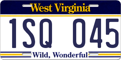 WV license plate 1SQ045