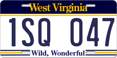 WV license plate 1SQ047