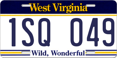 WV license plate 1SQ049