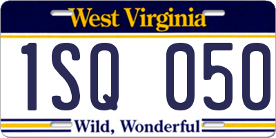 WV license plate 1SQ050