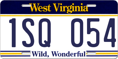 WV license plate 1SQ054