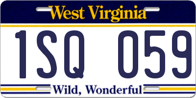 WV license plate 1SQ059