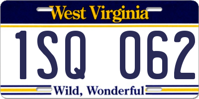 WV license plate 1SQ062