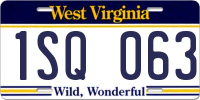 WV license plate 1SQ063