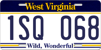 WV license plate 1SQ068