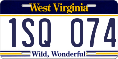 WV license plate 1SQ074