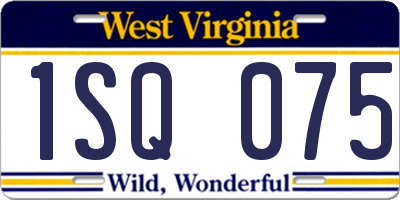 WV license plate 1SQ075