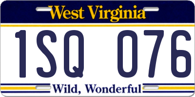 WV license plate 1SQ076