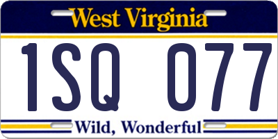 WV license plate 1SQ077