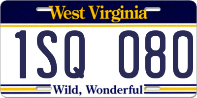 WV license plate 1SQ080