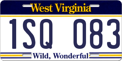 WV license plate 1SQ083