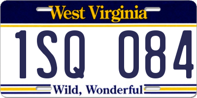 WV license plate 1SQ084