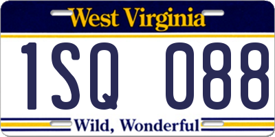 WV license plate 1SQ088
