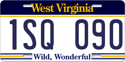 WV license plate 1SQ090
