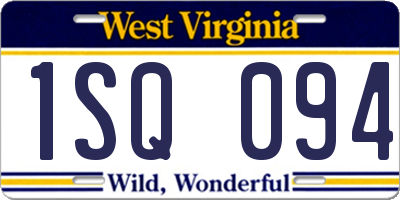 WV license plate 1SQ094