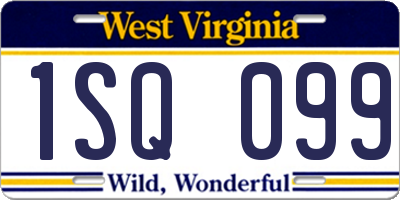 WV license plate 1SQ099