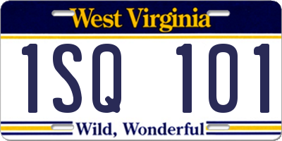 WV license plate 1SQ101