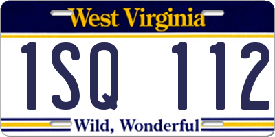 WV license plate 1SQ112