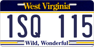WV license plate 1SQ115