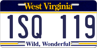 WV license plate 1SQ119