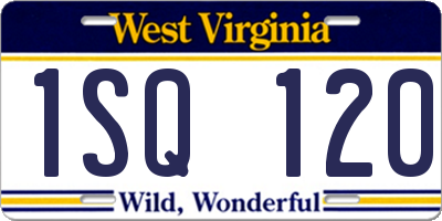 WV license plate 1SQ120