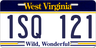 WV license plate 1SQ121