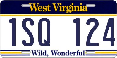 WV license plate 1SQ124